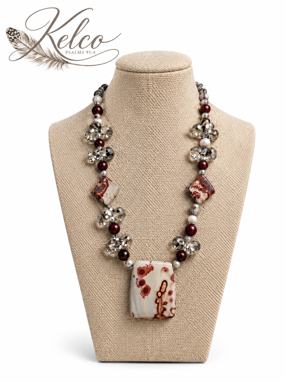 Dendritic Jasper  Statement Necklace.